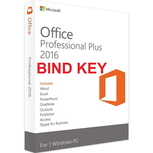 OFFICE 2016 PROFESSIONAL PLUS  32/64 BIT BIND KEY ESD