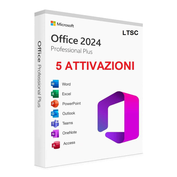 OFFICE 2024 LTSC PRO PLUS LICENZA PER 5PC 32/64 BIT KEY ESD (WINDOWS)